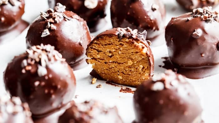  peanut butter balls with rice krispies and coconut